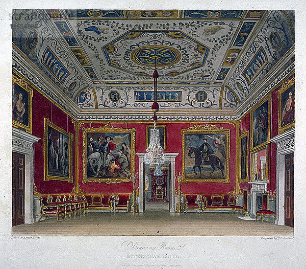 Innenansicht des Salons im Buckingham House  Westminster  London  1817. Künstler: Thomas Sutherland