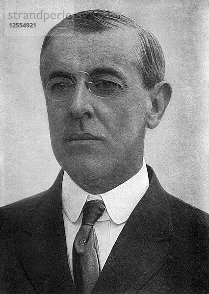 Woodrow Wilson  amerikanischer Präsident  um 1920. Künstler: Pash