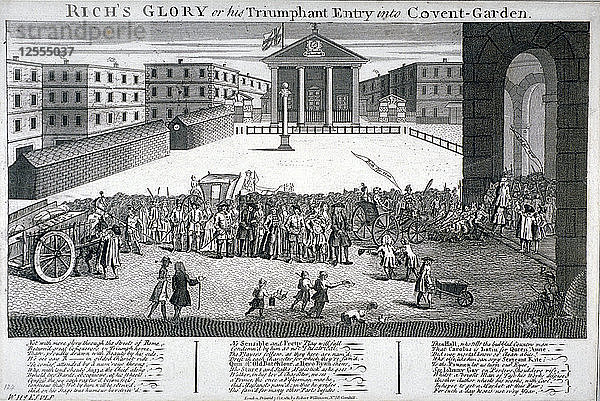 Richs Ruhm oder sein triumphaler Einzug in Covent-Garden  1732. Künstler: Anon