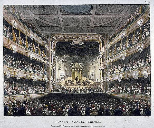 Innenansicht des Covent Garden Theatre  Bow Street  Westminster  London  1808. Künstler: J. Bluck