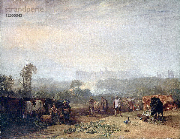 Rübenpflügen in der Nähe von Slough  (Windsor)  um 1809. Künstler: JMW Turner