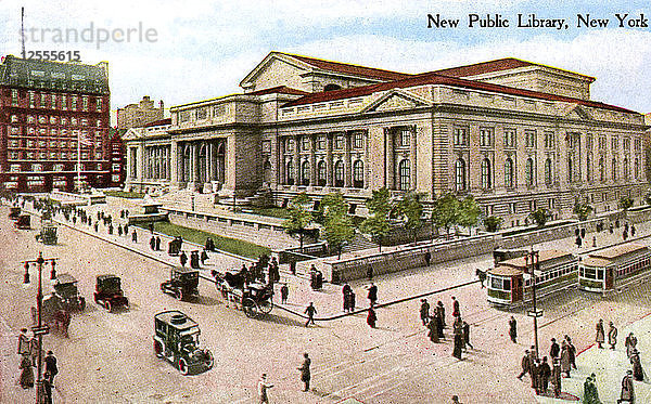 Die neue öffentliche Bibliothek  New York  USA  1910. Künstler: Unbekannt