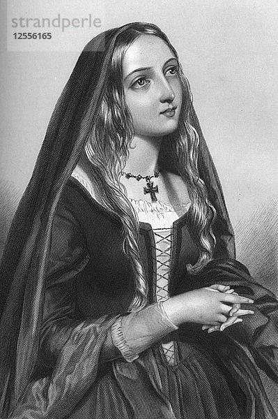 Elizabeth Woodville (1437-1492)  Königin-Gemahlin von König Edward IV  1851 Künstler: H. Austin