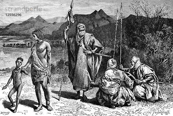 Eine Gruppe von Tibbussen  Nordafrika  1895  Künstler: Iwan Pranischnikoff