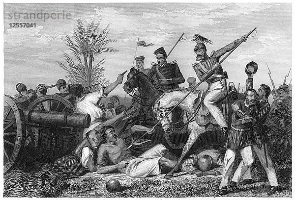 Erbeutung eines Geschützes in Banda  1858  (um 1860). Künstler: Unbekannt