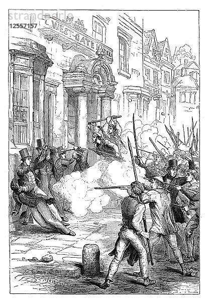 Unruhen der Chartisten in Newport  Monmouthshire  1839 (um 1895). Künstler: Unbekannt