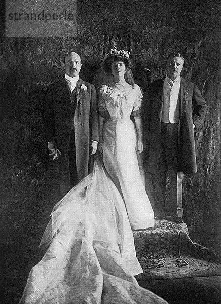 Präsident Roosevelt und das Ehepaar Longworth  1906  (1908). Künstler: Unbekannt