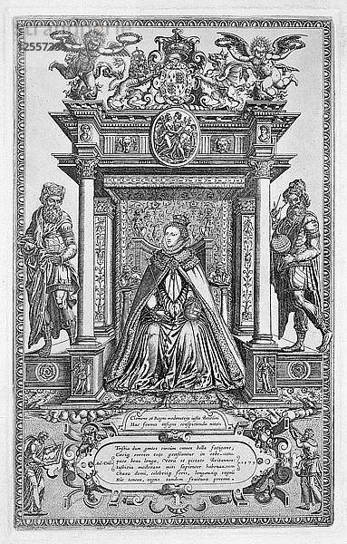 Königin Elisabeth I. von England als Schirmherrin der Geographie und Astronomie  1579. Künstler: Unbekannt