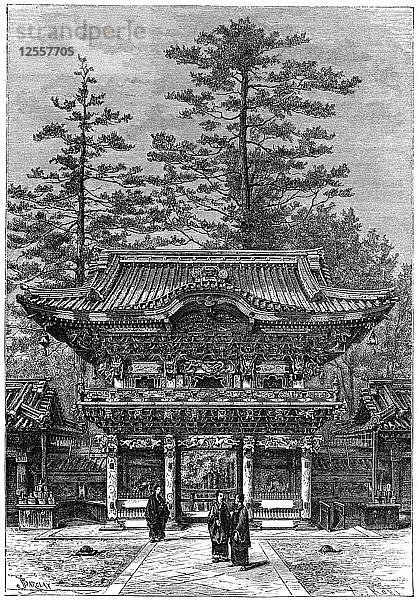 Portikus des Tempels der vier Drachen (Nikko Toshogu)  Nikko  Japan  1895.Künstler: Armand Kohl