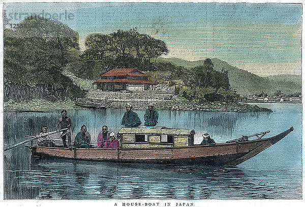 Ein Hausboot in Japan  1888. Künstler: Unbekannt