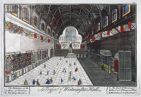 Innenansicht der Westminster Hall  London  um 1750. Künstler: Anon