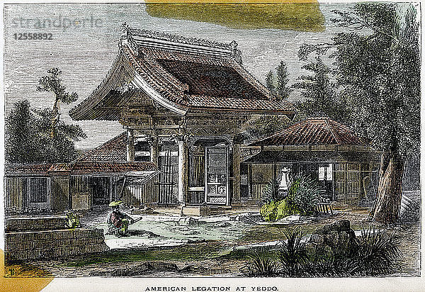 Amerikanische Gesandtschaft in Yeddo (Edo)  Japan  19. Jahrhundert. Künstler: Richardson