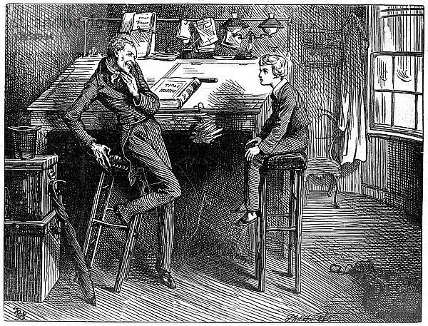 David Copperfield und Uriah Heep  1912. Künstler: Frederick Barnard