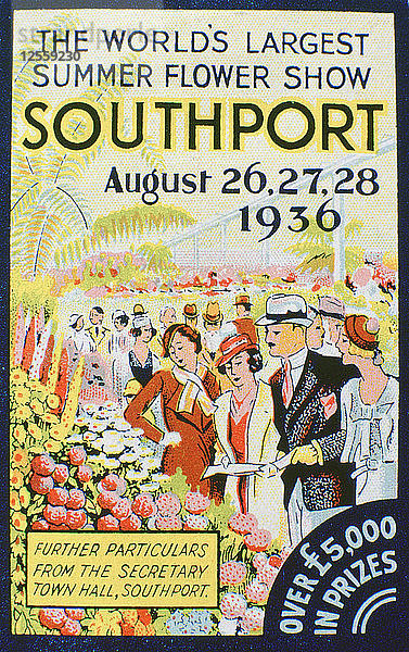 Werbung für die Southport Flower Show  Lancashire  1936. Künstler: Unbekannt