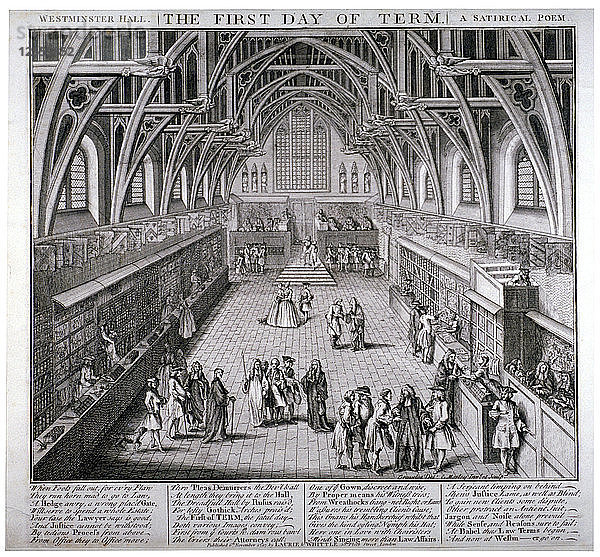 Westminster Hall  der erste Tag des Schuljahres  ein satirisches Gedicht  1797. Künstler: C. Mosely