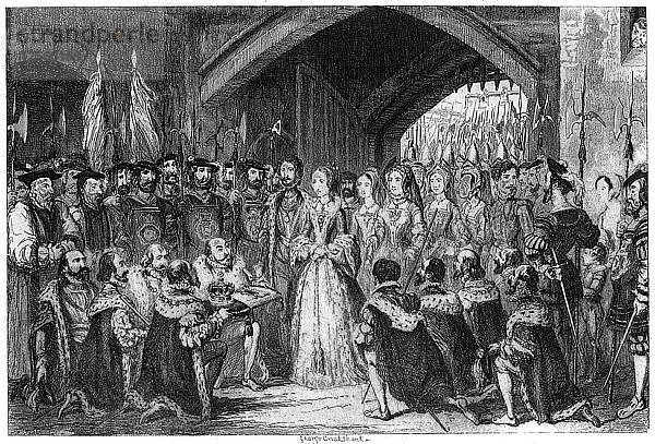 Königin Janes Eintritt in den Tower  1553 (1840). Künstler: George Cruikshank