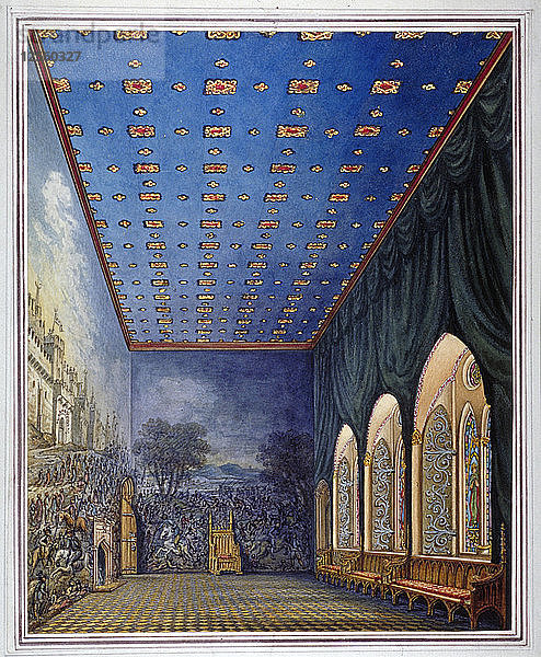 Entwurf für die Renovierung der Gemalten Kammer  Alter Palast von Westminster  London  um 1817(?). Künstler: William Capon