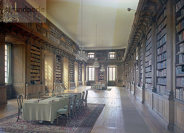 Innenraum der Bernadotte-Bibliothek  Königliches Schloss  Stockholm  Schweden. Künstler: Göran Algård