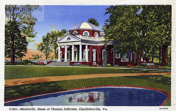 Monticello  Haus von Thomas Jefferson  Charlottesville  Virginia  USA  1941. Künstler: Unbekannt