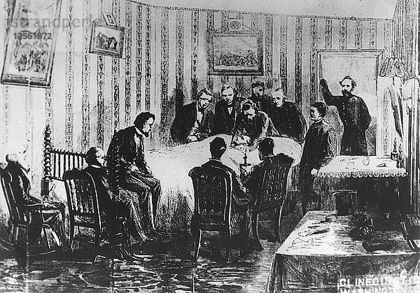 Der Tod von Präsident Abraham Lincoln  14. April 1865. Künstler: Unbekannt