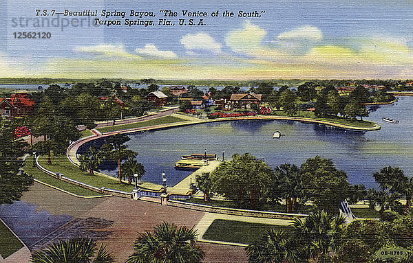 Beautiful Spring Bayou  das Venedig des Südens  Tarpon Springs  Florida  USA  1940. Künstler: Unbekannt