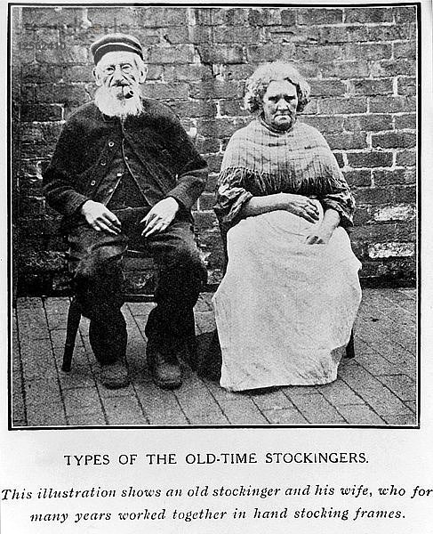 Typen der Old-Time Stockingers  ca. 1890er Jahre(?). Künstler: Unbekannt