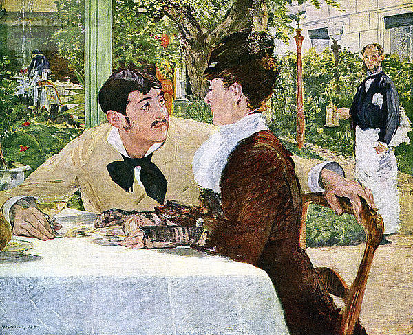 Der Garten von Pere Lathuille  1879 (1938).Künstler: Edouard Manet