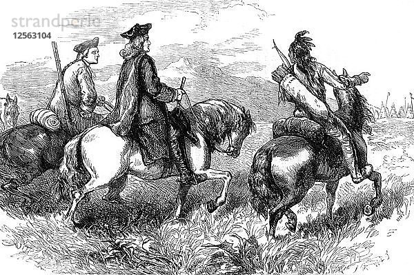 Sir Alexander Cuming auf dem Weg zu den Cherokee  South Carolina  um 1730 (um 1880). Künstler: Unbekannt