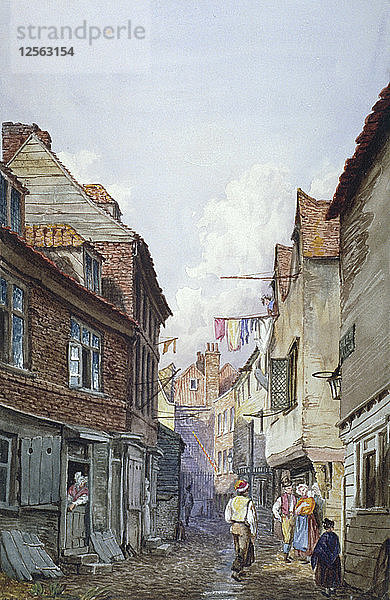Ansicht von Figuren in der Glean Alley  Bermondsey  London  um 1825. Künstler: W Barker