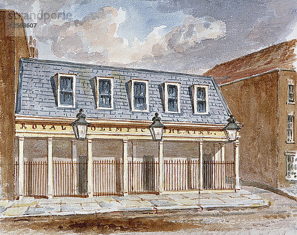 Blick auf das Olympic Theatre  Wych Street  Westminster  London  1825. Künstler: Anon