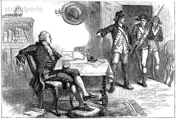 Verhaftung von William Franklin  New Jersey  1776 (um 1880). Künstler: Unbekannt