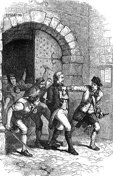 Joshua Huddy wird aus dem Gefängnis geführt  um gehängt zu werden  1782 (um 1880). Künstler: Unbekannt
