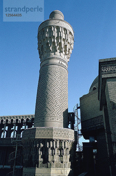 Minarett der Suq al Ghazal Moschee  Bagdad  Irak  1977.