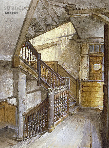 Innenansicht eines Treppenhauses in einem Haus in White Lion Court  Westminster  London  1880. Künstler: John Crowther