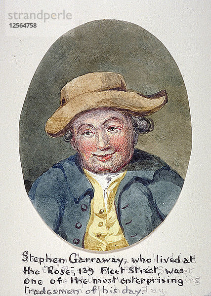 Stephen Garraway  Geschäftsmann aus der Fleet Street  London  um 1780. Künstler: Anon