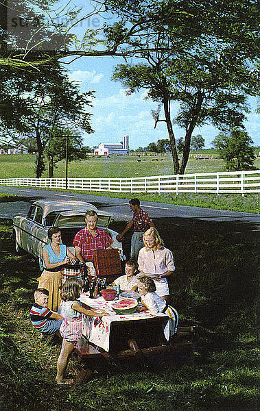 Picknick auf einem der malerischen Highways von Kentucky  USA  1956. Künstler: Unbekannt