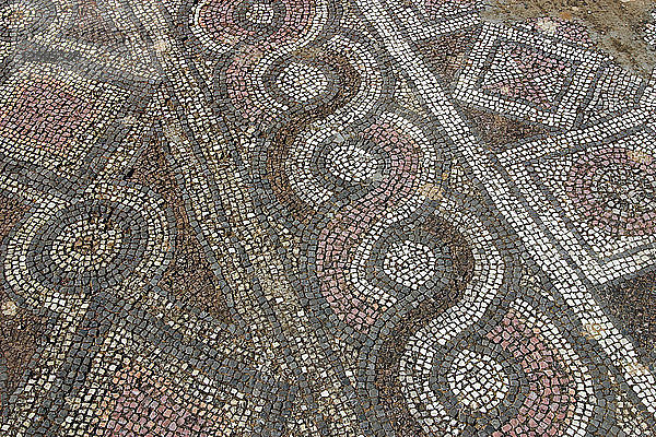 Mosaikboden  Ruinen der Basilika von Ayia Trias  Famagusta  Nordzypern.