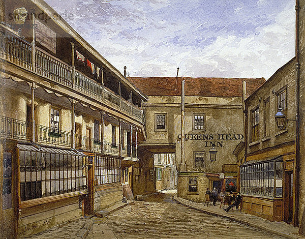The Queens Head Inn  Borough High Street  Southwark  London  1880. Künstler: John Crowther
