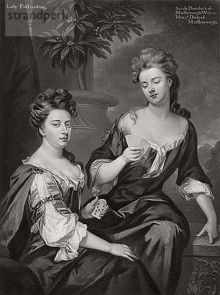 Sarah  Herzogin von Marlborough  und Lady Fitzharding  um 1702 (1906). Künstler: Unbekannt