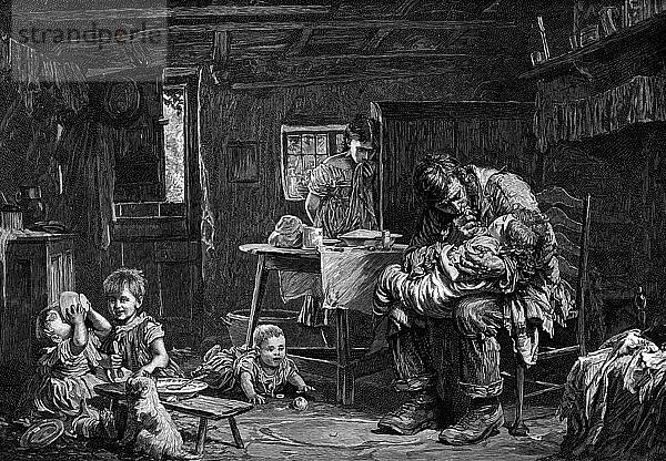 Der Witwer  1882. Künstler: Unbekannt