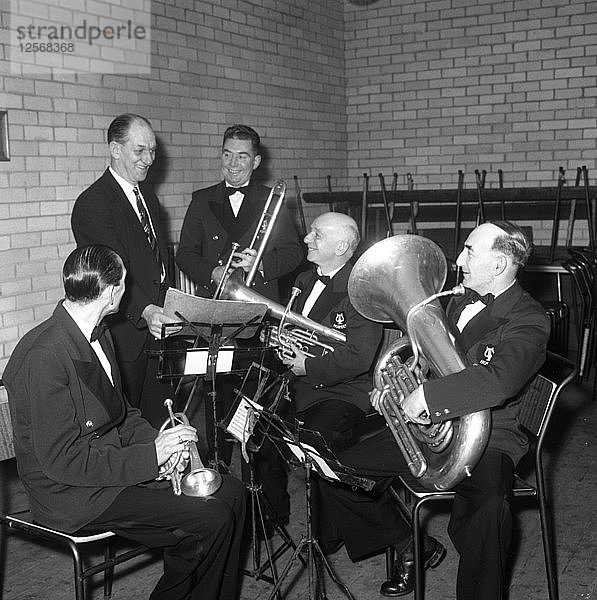 Die Horden Colliery Band beim Üben  1963. Künstler: Michael Walters