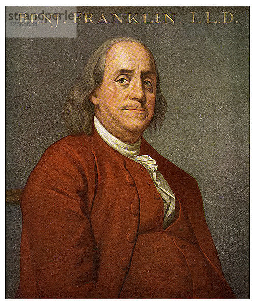 Benjamin Franklin  amerikanischer Wissenschaftler und Politiker  1782 (1956). Künstler: Unbekannt