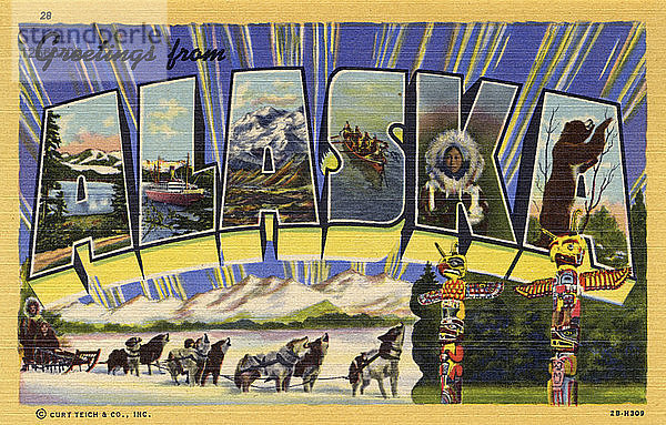 Grüße aus Alaska  Postkarte  1942. Künstler: Unbekannt