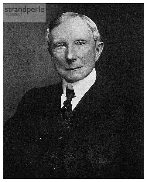John D. Rockefeller  amerikanischer Industrieller  Ende des 19. Jahrhunderts (1956). Künstler: Unbekannt