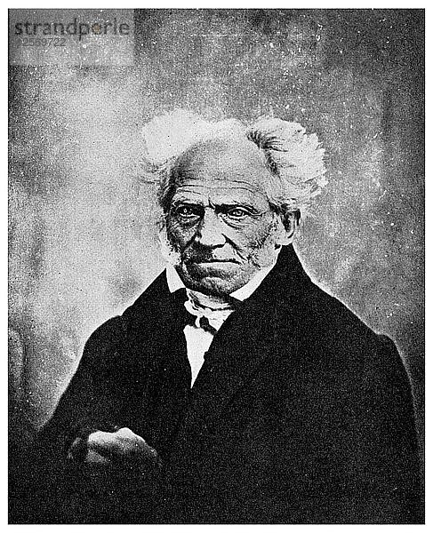 Nihilismus: Arthur Schopenhauer  deutscher Philosoph  19. Jahrhundert (1956). Künstler: Unbekannt