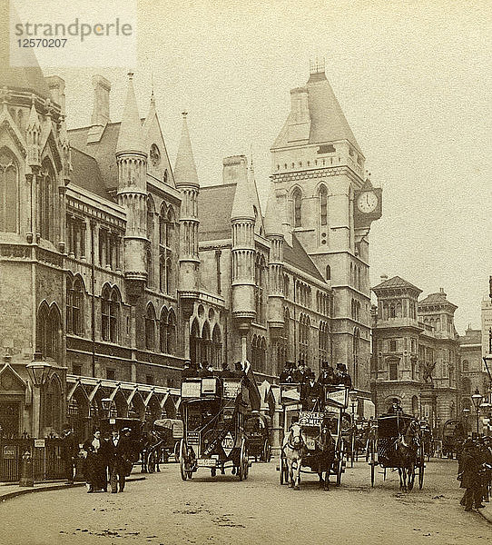 Law Courts  Strand  London  Ende des 19. Jahrhunderts Künstler: London Stereoscopic & Photographic Co