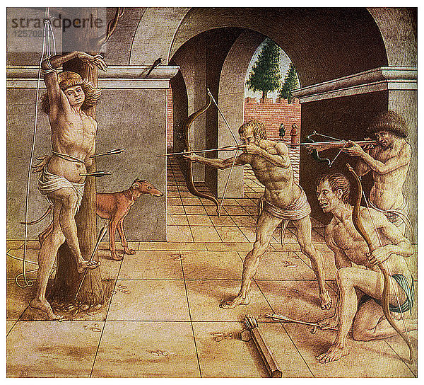 Das Martyrium des Heiligen Sebastian  15. Jahrhundert (1956). Künstler: Unbekannt