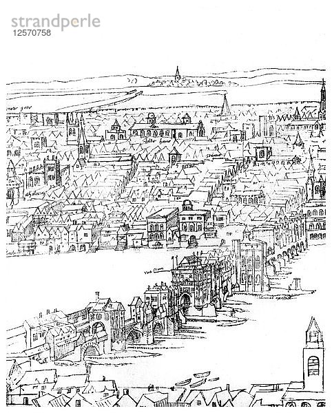Ansicht von London  16. Jahrhundert (1886). Künstler: Unbekannt