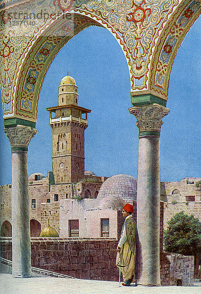 Islamisches Minarett auf dem Tempelberg  Jerusalem  Palästina  um 1930. Künstler: Donald McLeish