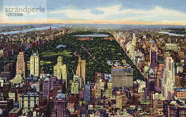 Blick nach Norden vom RCA-Gebäude  New York City  New York  USA  1951. Künstler: Unbekannt